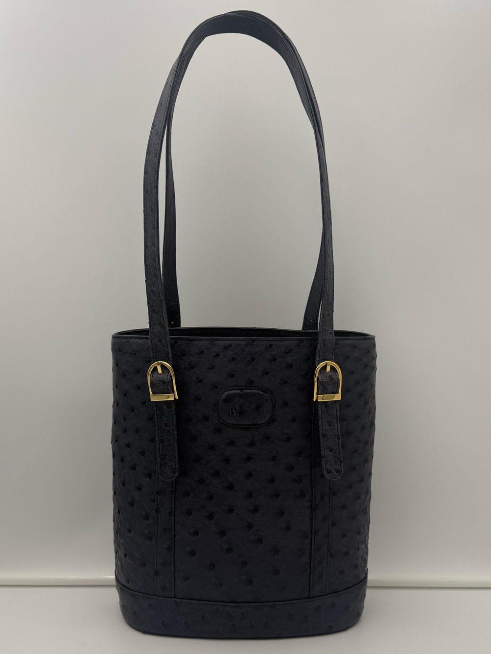 JRA • Blue Exotic Genuine OSTRICH Blue Bucket 24 Shoulder Bag - Made in JAPAN - Picture 6 of 16